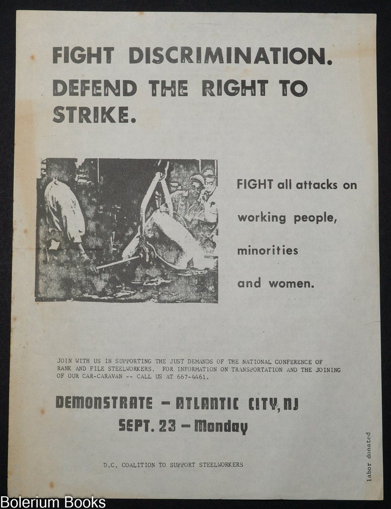 Fight Discrimination. Defend the right to strike. Fight all attacks on ...