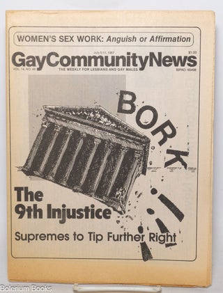 Cat.No: 340141 GCN: Gay Community News; the weekly for lesbians and gay males; vol. 14,...