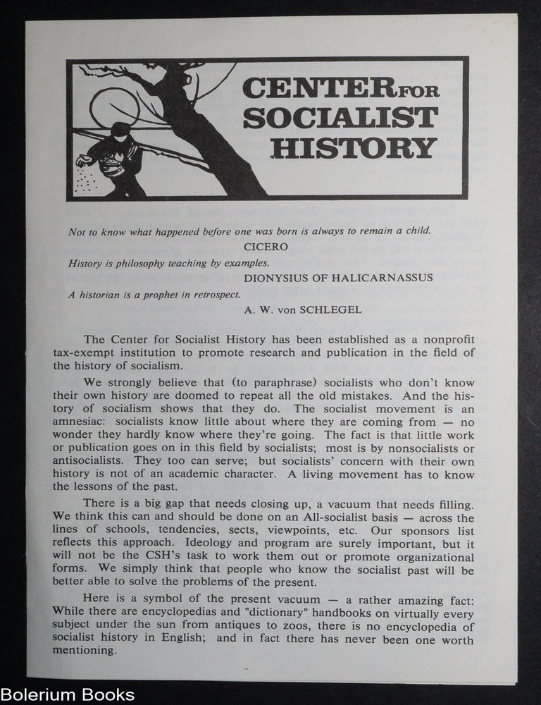 Cat.No: 340151 Center for Socialist History