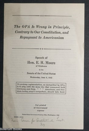 Cat.No: 340205 The OPA is wrong in principle, contrary to our constitution, and...