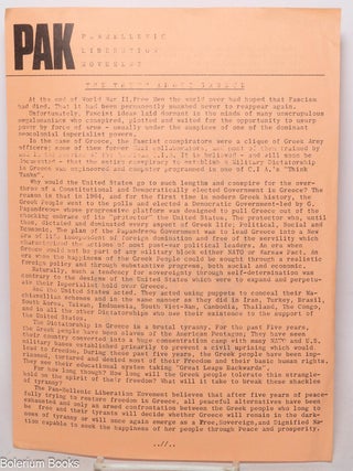 Cat.No: 340264 PAK. Panhellenic Liberation Movement