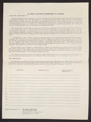Cat.No: 340279 An open letter to President Carter [handbill