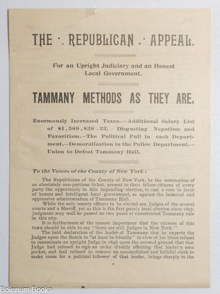 Cat.No: 340531 Republican Appeal. For an upright judiciary and an honest local government