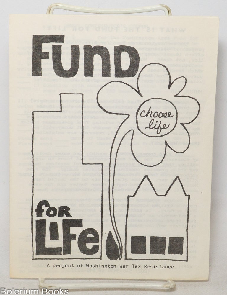 Cat.No: 340714 Fund for Life: A Project of Washington War Tax Resistance
