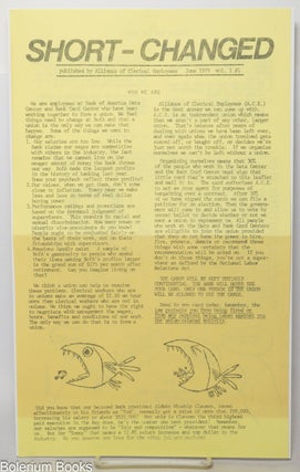 Cat.No: 340727 Short-changed, vol. 1, #1 (June 1979