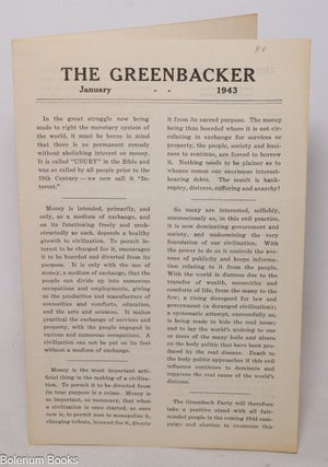 Cat.No: 340798 The Greenbacker. January 1943