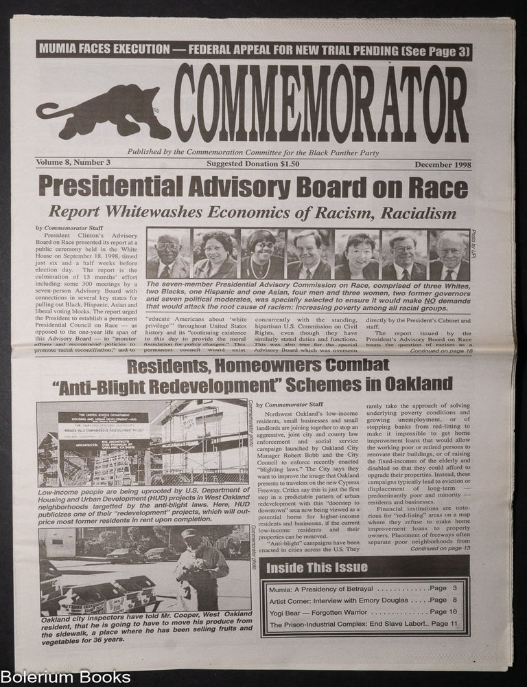 Cat.No: 340882 The Commemorator. Vol. 8 no. 3 (December 1998
