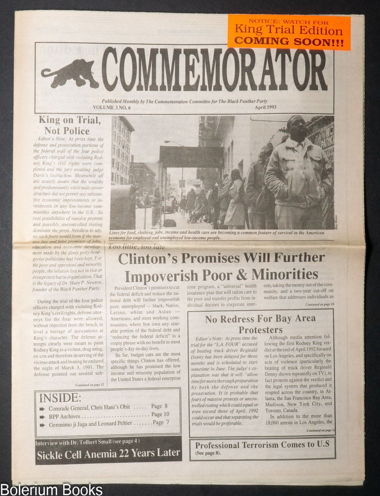 Cat.No: 340923 The Commemorator. Vol. 3 no. 6 (April 1993