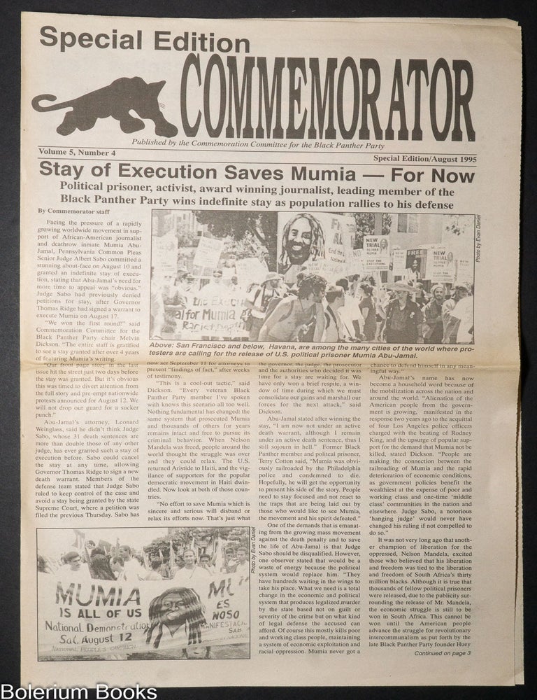 Cat.No: 340927 The Commemorator. Vol. 5 no. 4 (August 1995): Special Edition