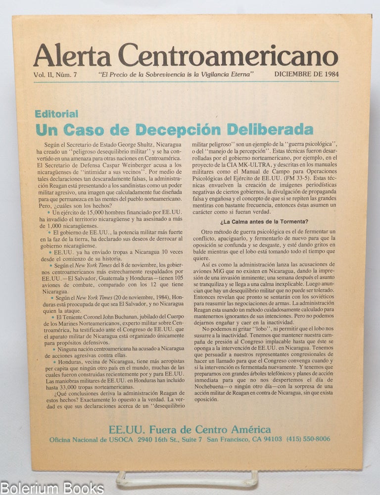 Cat.No: 341256 Alerta Centroamericano: Vol. 2, N&uacute;m 7, Diciembre de 1984