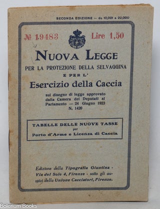Cat.No: 341289 Nuova legge per la protezione della selvaggina e per l'Esercizio...