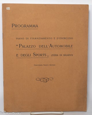 Cat.No: 341308 Programma. Piano di finanziamento e d'esercizio "Palazzo...