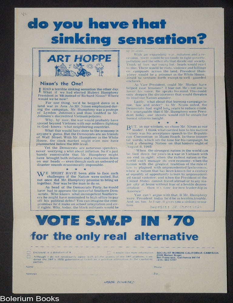 Cat.No: 341371 Do you have that sinking sensation? [handbill]