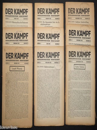 Cat.No: 341374 Der Kampf. Sozialdemokratische monatsschrift. Jahrg. 9 Nummer 1-3, 5-10,...