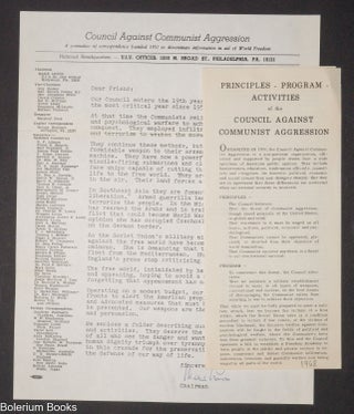 Cat.No: 341378 Principles, Program, Activities of the Council Against Communist Aggression