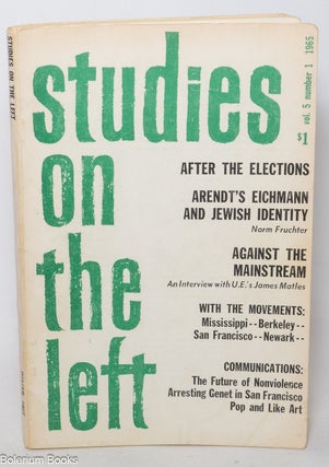 Cat.No: 341379 Studies on the left; a journal of research, social theory, and review....