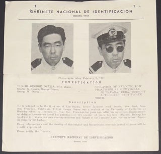Cat.No: 341400 Gabinete Nacional de Identificación, Habana, Cuba... Investigation:...