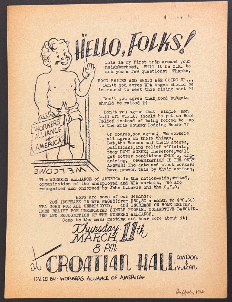 Cat.No: 341478 Hello, folks! This is my first trip around your neighborhood. Will it be OK to ask you a few questions? Thanks... [handbill]