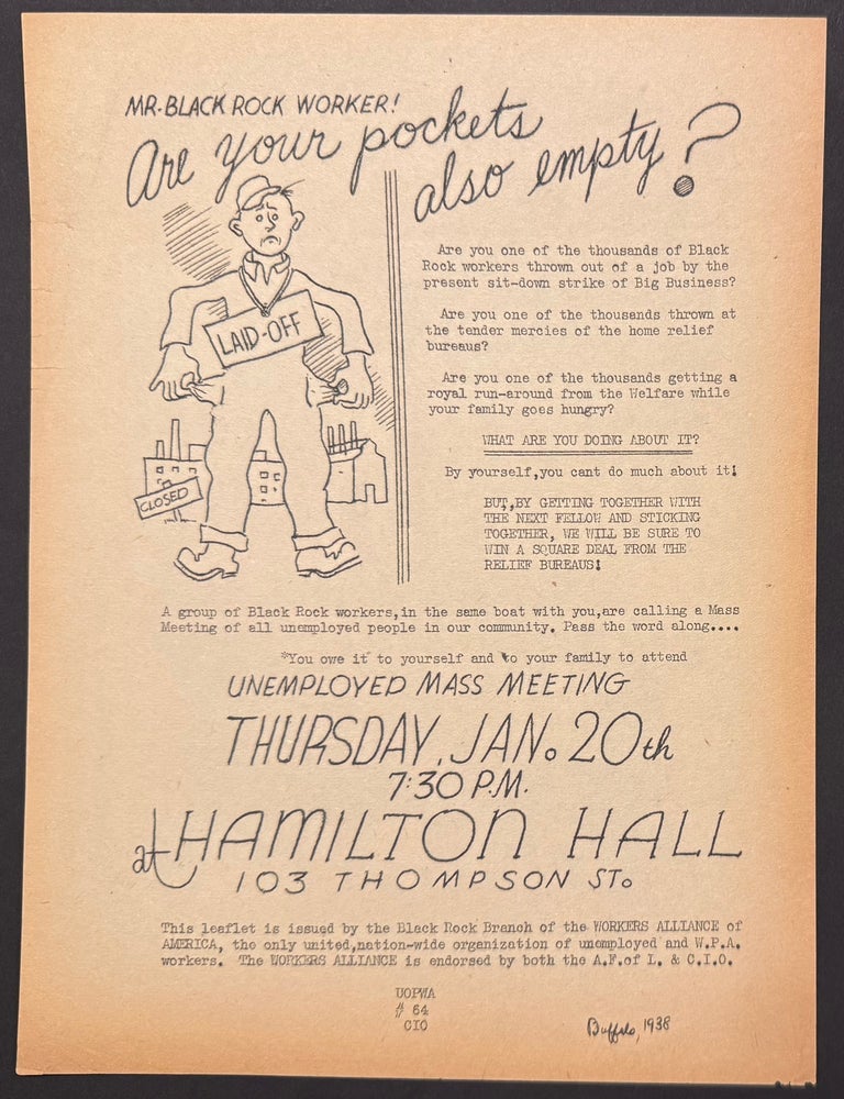 Cat.No: 341527 Mr. Black Rock Worker! Are your pockets also empty? [handbill]