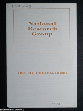 Cat.No: 342471 National Research Group List of Publications [brochure