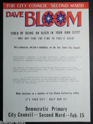 Cat.No: 342526 For City Council - Second War / Dave Bloom / Tired of being an alien in...