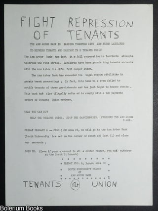 Cat.No: 342534 Fight Repression of Tenants / Tenants Union [handbill