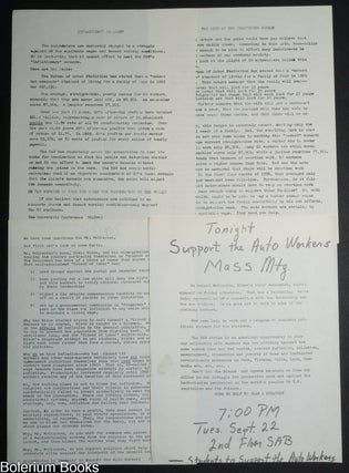 Cat.No: 342535 [Four handbills by Students to Support the Auto Workers