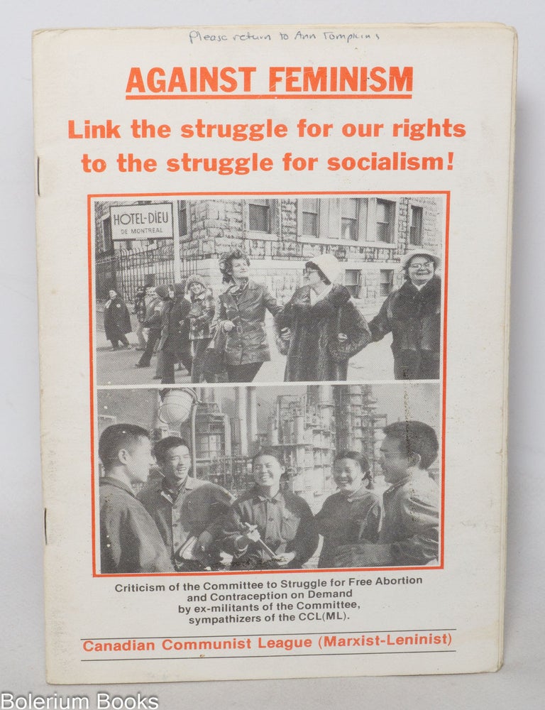 Cat.No: 342612 Against feminism. Link the struggle for our rights to the