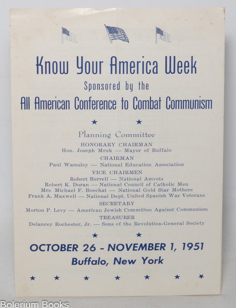 Cat.No: 342622 Know Your America Week: Sponsored by the All-American Conference to
