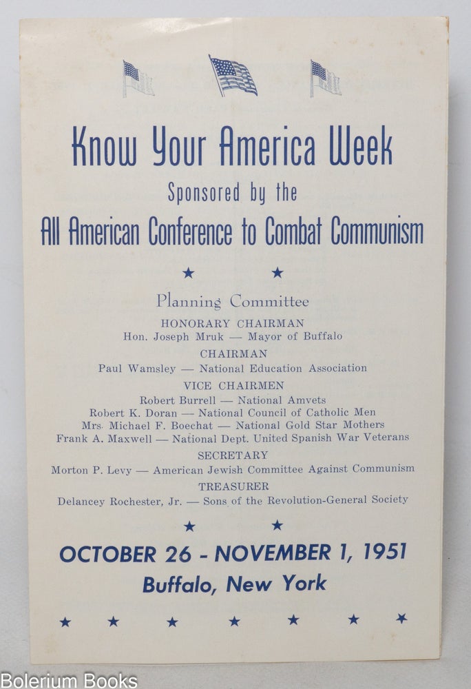 Cat.No: 342622 Know Your America Week: Sponsored by the All-American Conference to