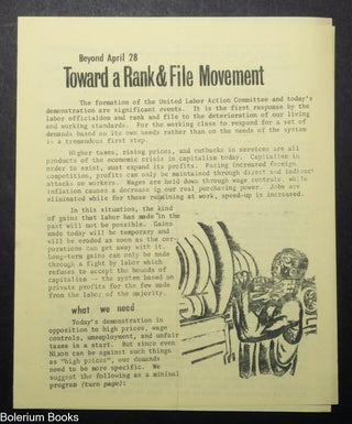 Cat.No: 342659 Beyond April 28 Toward a Rank & File Movement