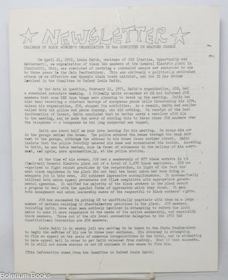 Cat.No: 342662 Newsletter. Chairman of Black Worker's Organization in UAW Convicted...