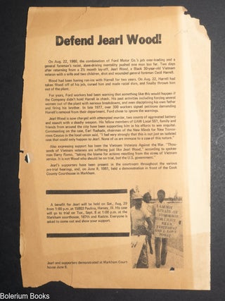 Cat.No: 342686 Defend Jearl Wood! [handbill