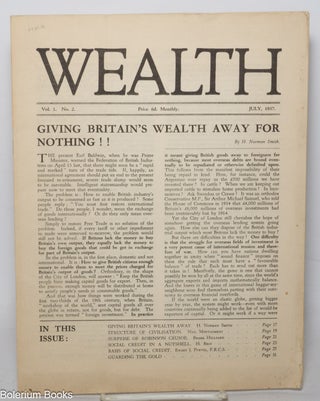 Cat.No: 342694 Wealth. Volume 1, Number 2. July 1937
