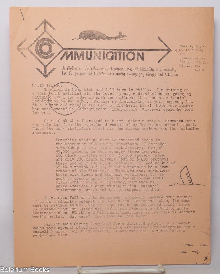 Cat.No: 342806 Communication: a dialog on the relationship between personal sexuality and
