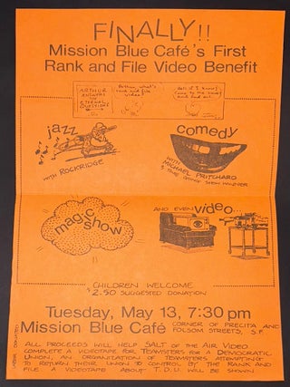 Cat.No: 342827 Finally! Mission Blue Cafe's first Rank and File Video Benefit [handbill