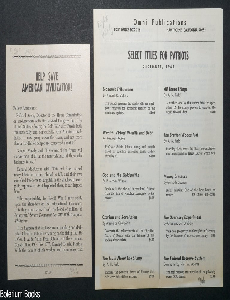 Cat.No: 342890 Select Titles for Patriots: December 1965