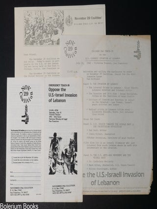 Cat.No: 343032 [Three items by the November 29 Coalition against U.S.-Israeli Invasion of...