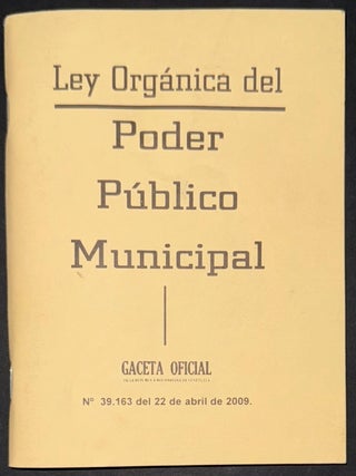 Cat.No: 343144 Ley Org&aacute;nica de Poder P&uacute;blico Municipal