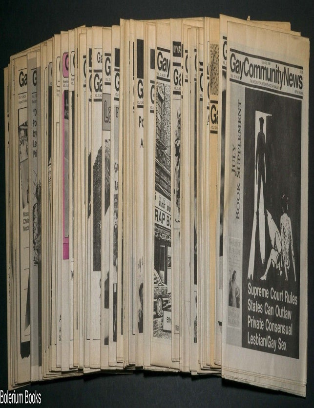 Cat.No: 343150 GCN: Gay Community News; the gay weekly; vol. 13, #1 - #50