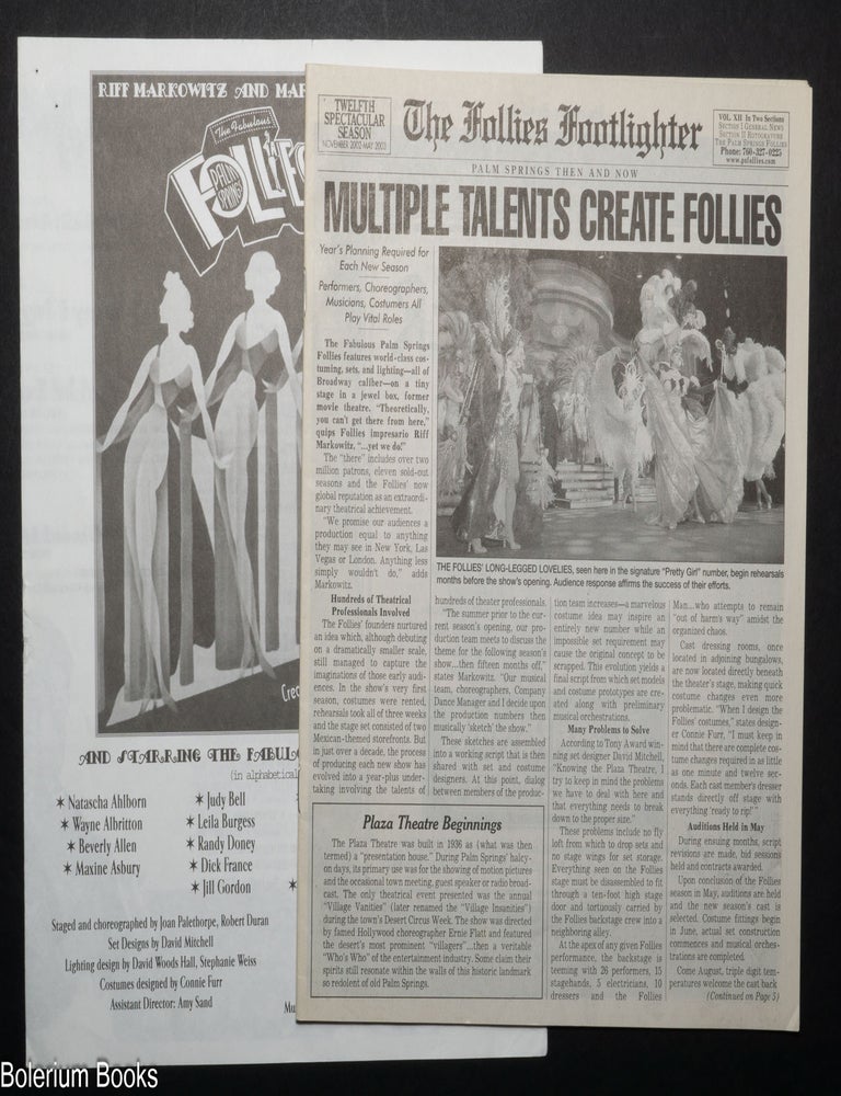 Cat.No: 343192 The Follies Footlighter Twelfth Spectacular Season Nov. 2002-May 2003