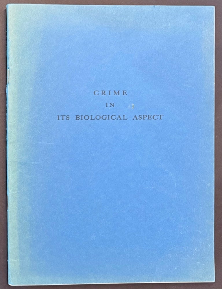 Cat.No: 343205 Crime in its biological aspect