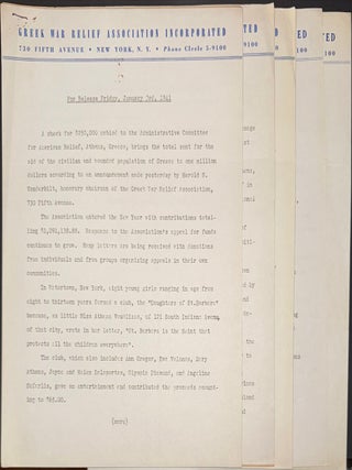 Cat.No: 343229 [Six press releases from December 1940 to January 1941