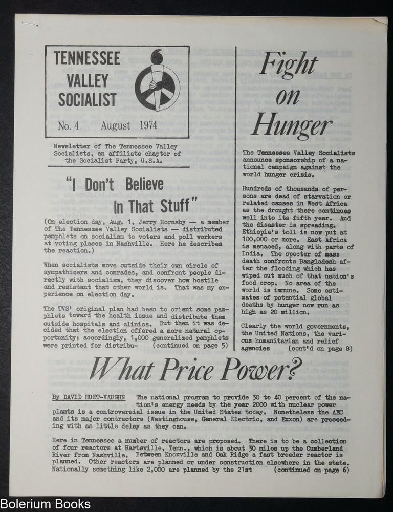 Cat.No: 343239 Tennessee Valley Socialist No. 4 (August 1974)