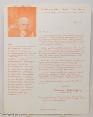 Cat.No: 343308 Cardinal Mindszenty Foundation fundraising letter [handbill