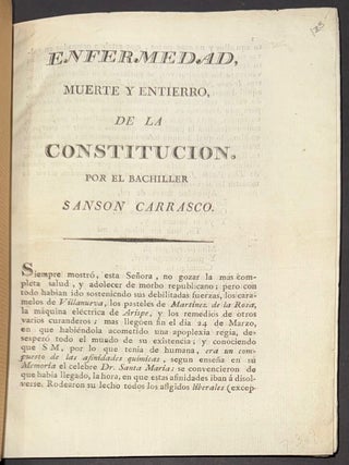 Cat.No: 343395 Enfermedad, muerte y entierro de la Constituci&oacute;n. Sanson Carrasco