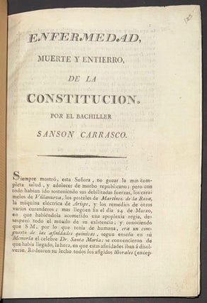 Cat.No: 343395 Enfermedad, muerte y entierro de la Constitución. Sanson Carrasco