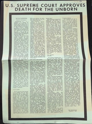 Cat.No: 343793 US Supreme Court approves death for the unborn [broadside