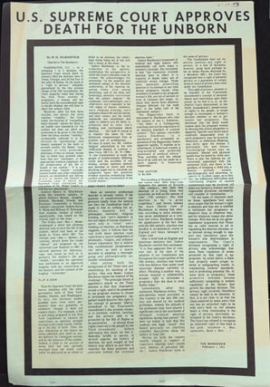 Cat.No: 343793 US Supreme Court approves death for the unborn [broadside