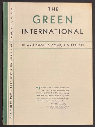 Cat.No: 343880 The Green International: If war should come, I'd refuse!